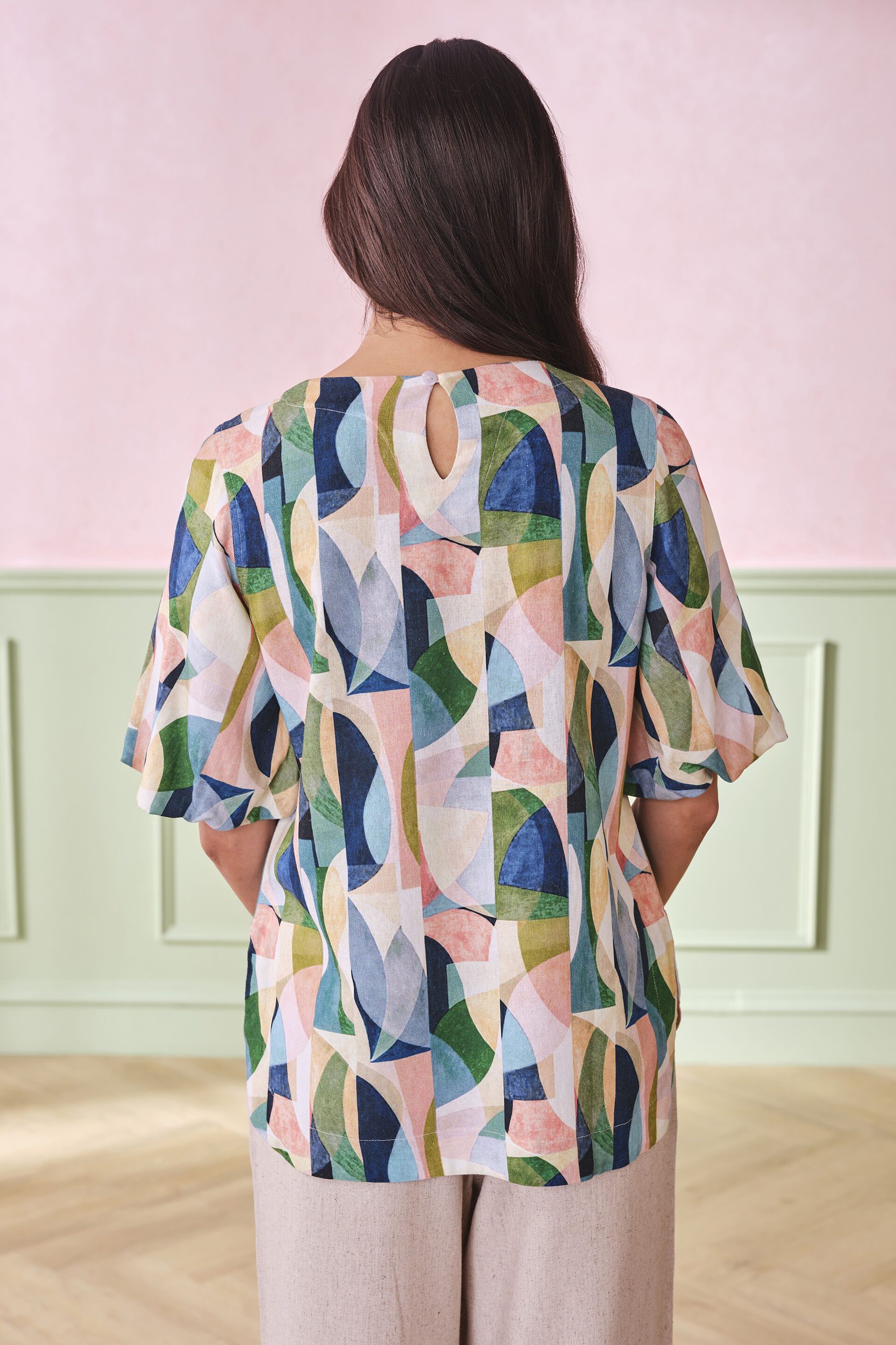 Geo Penchants Viscose Blend Top, Multi Color, image 6